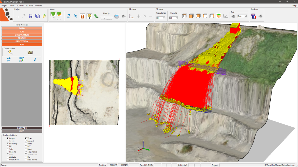 Rockfall Rocscience Overview - RocPro3D 3D rockfall software